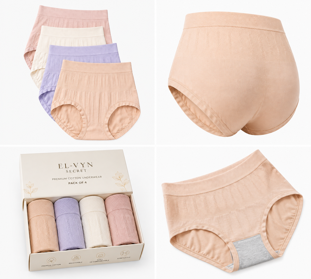 EL-VYN Secret Premium Cotton Underwear Pack of 4