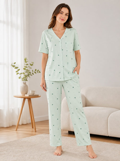 Classic Cotton Button-Down Pajama Set