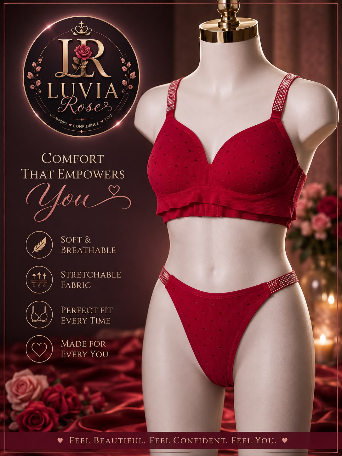 Canlkaen UNREDWEAR Seamless Bra & High-Waist Panty Set – Mocha & Cream