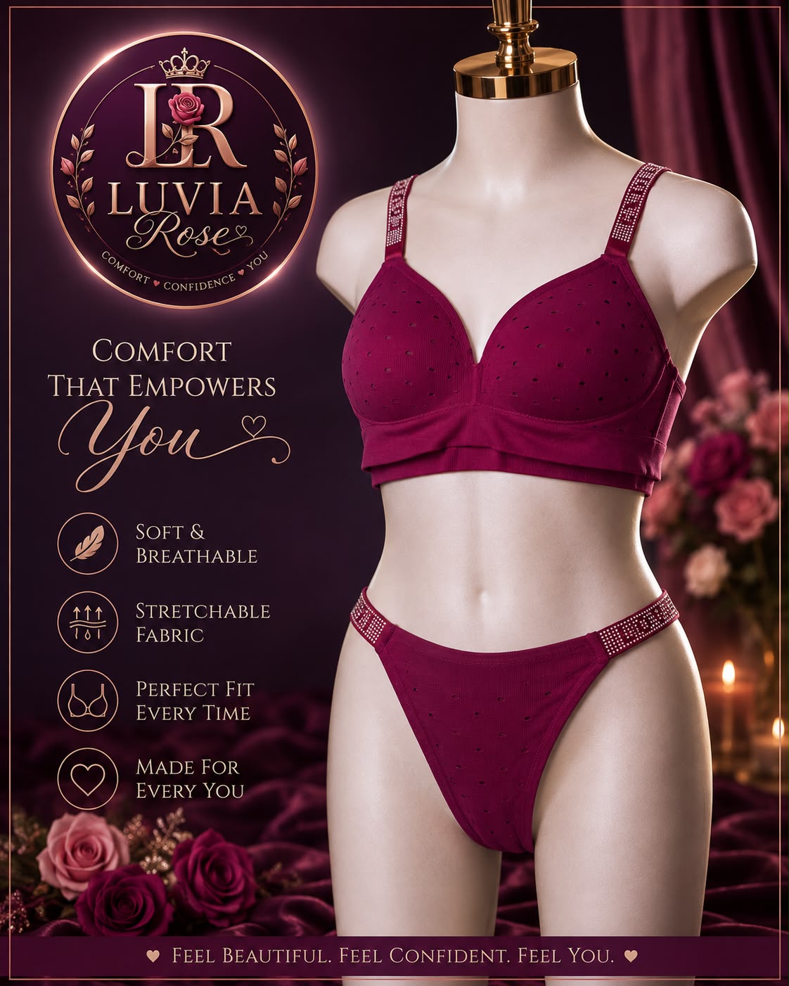 Canlkaen UNREDWEAR Seamless Bra & High-Waist Panty Set – Mocha & Cream