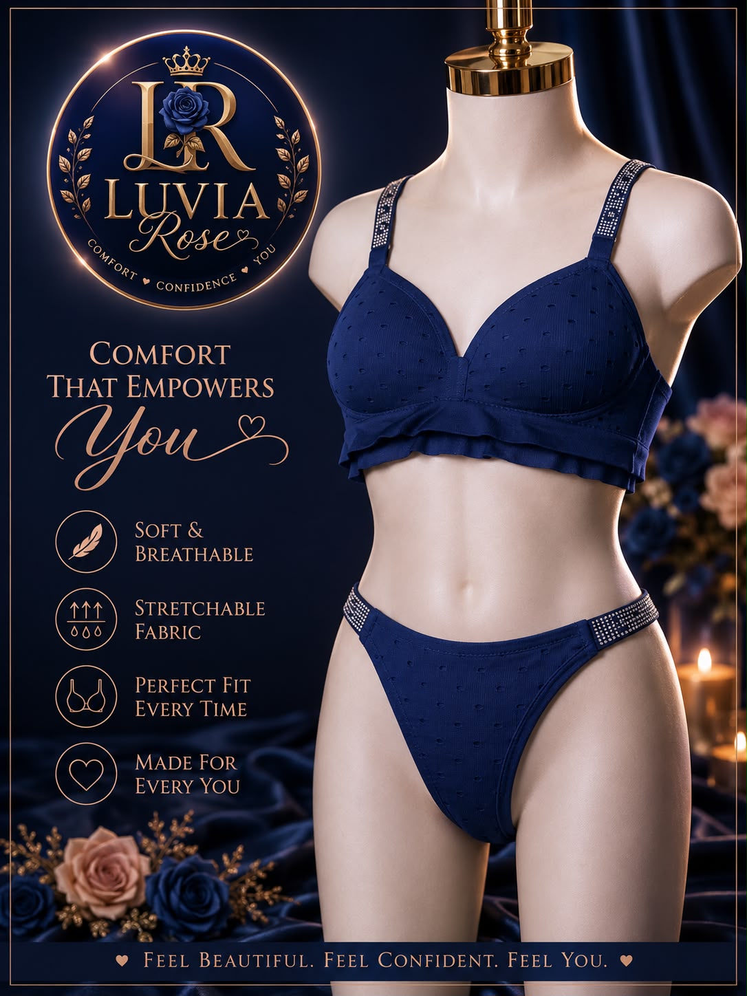 Canlkaen UNREDWEAR Seamless Bra & High-Waist Panty Set – Mocha & Cream