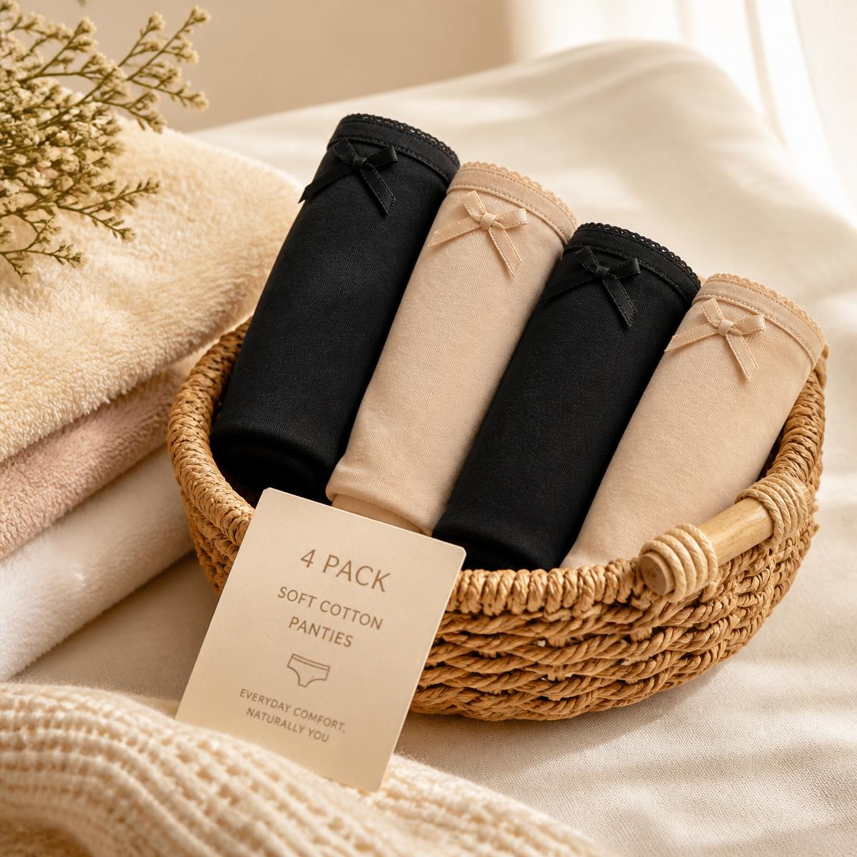 4-Pack Everyday Comfort Panties | Soft Cotton Blend