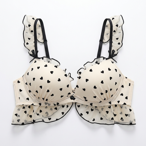 Black Heart Embroidered Lingerie Set