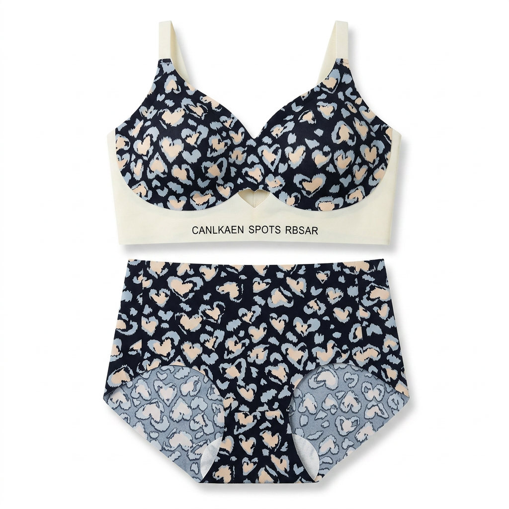 Women’s Printed Comfort Bra & High-Waist Brief Set