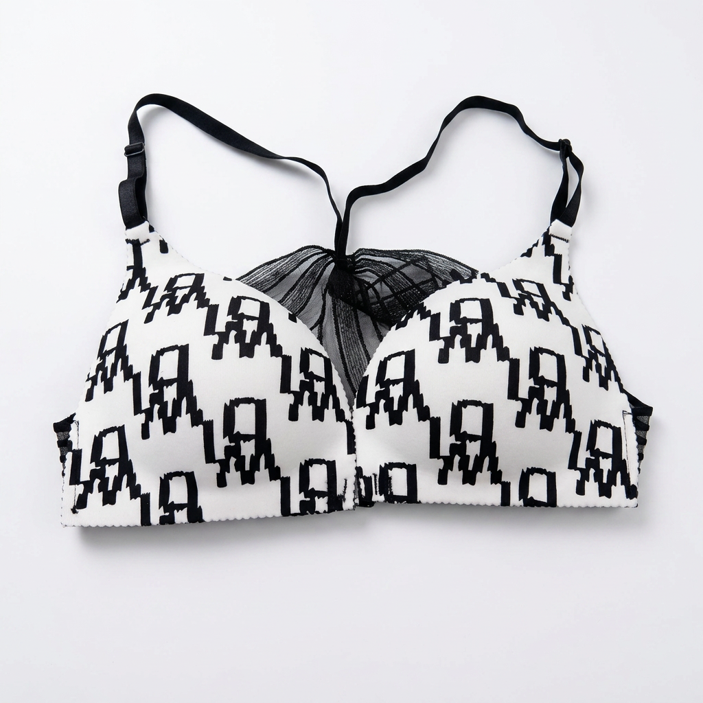 Luvia Rose Black & White Bow Detail Bra